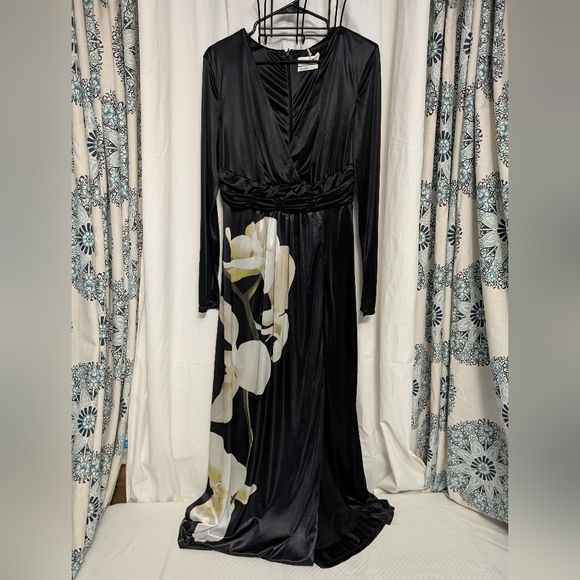 Altuzarra Black and White Floral Long Sleeve Dress - Picture 1 of 3